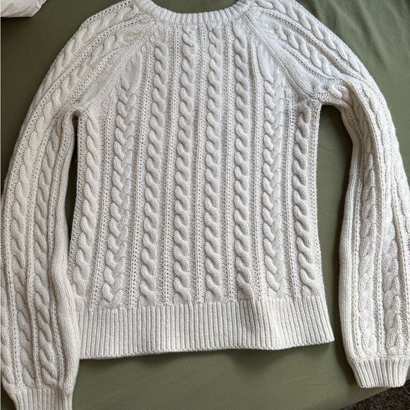 Abercrombie Cream White Chunky Cable Knit Sweater - Picture 5 of 9